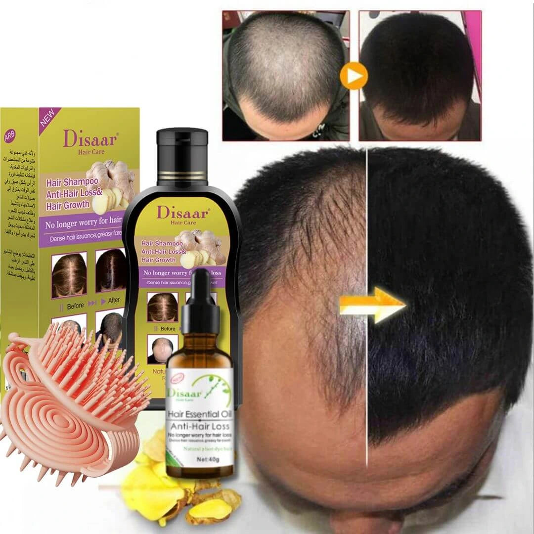 KIT COMPLETO DE ANTICAÍDA DE CABELLO (SERUM + SHAMPOO + CEPILLO MASAJEADOR)