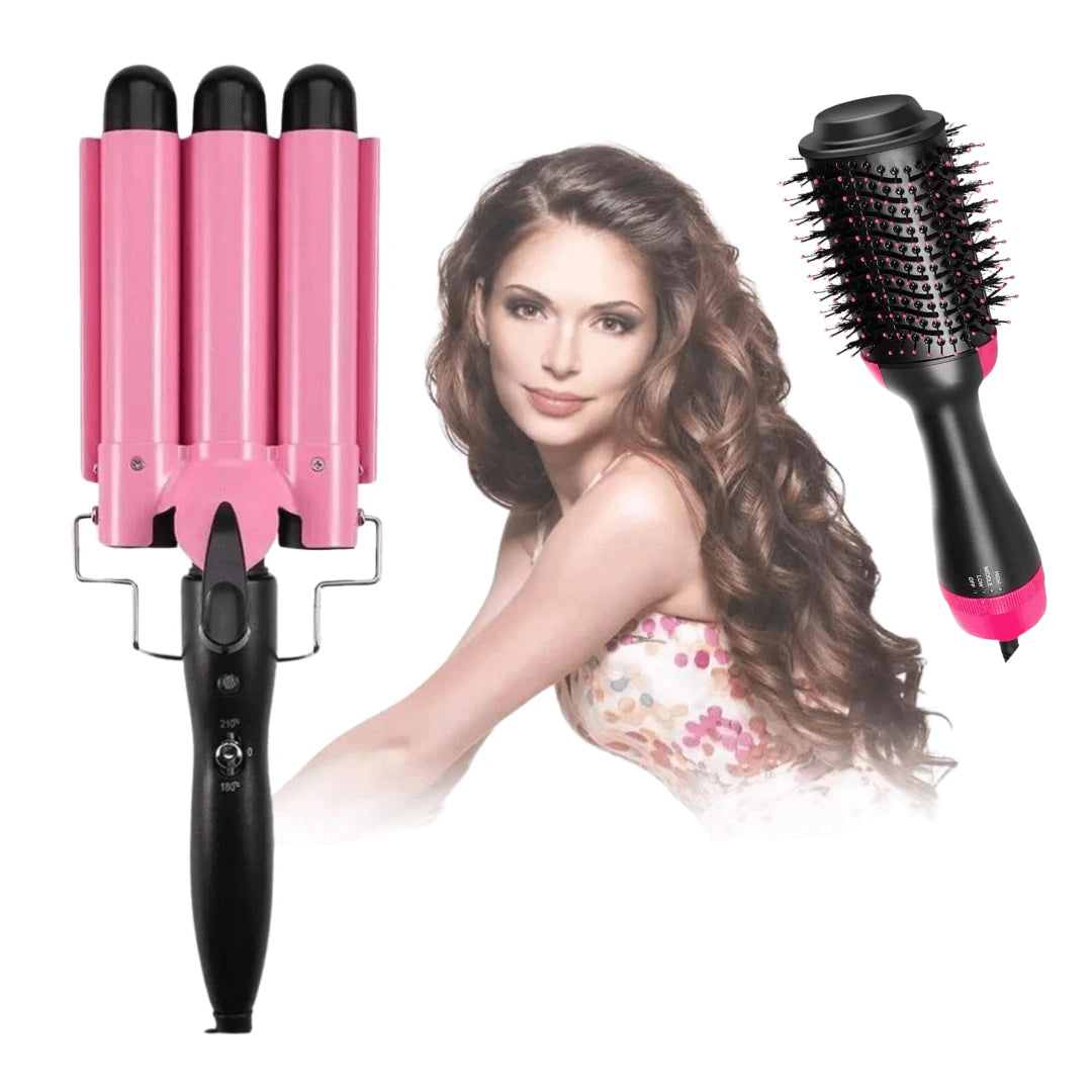 Ondulador Ondas de Sirena + (REGALO) Cepillo Secador electrico