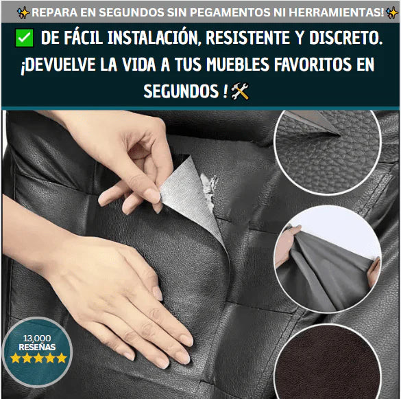 Adhesivo reparador de cuero - Repara tus superficies al instante (Rollo 150x50 cm)