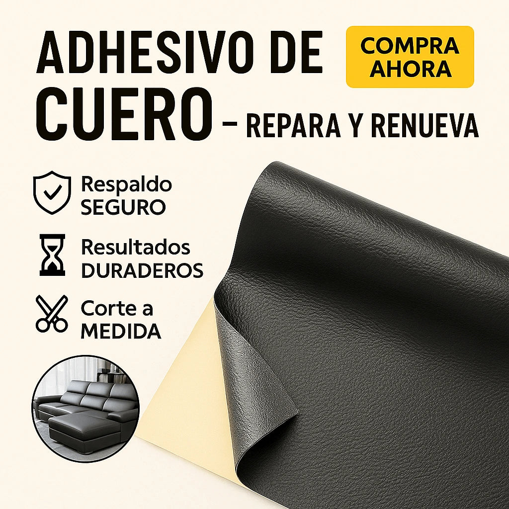 Adhesivo reparador de cuero - Repara tus superficies al instante (Rollo 150x50 cm)