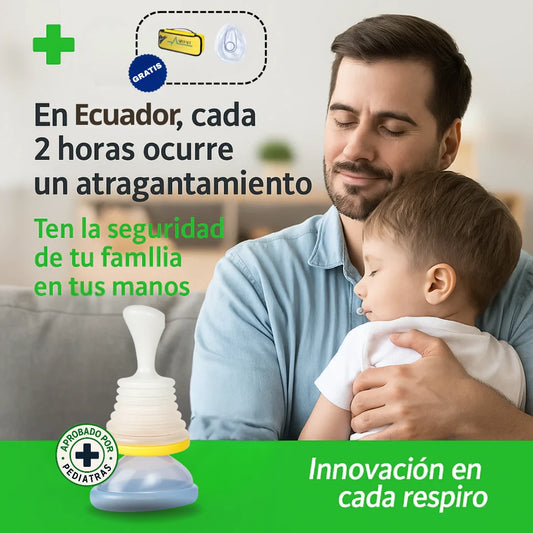 DISPOSITIVO ANTIASFIXIA DE EMERGENCIA PARA ADULTOS Y NIÑOS + GUÍA "CÓMO ACTUAR EN CASO DE EMERGENCIA"