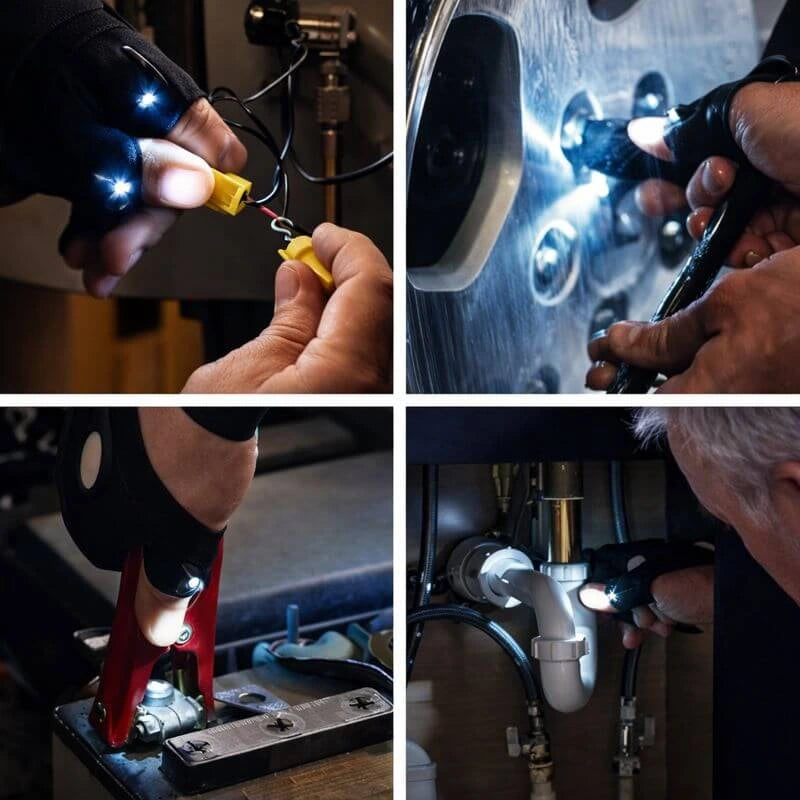 Guantes impermeables con luces LED