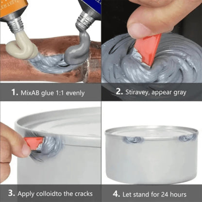Pegamento de reparaciones Tipo Soldadura A+B (Activador + Masilla)