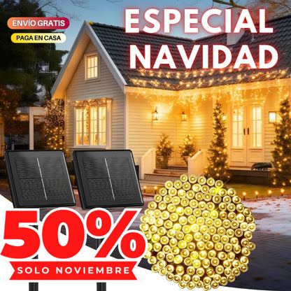 GUIRNALDA LUZ SOLAR 100 LED