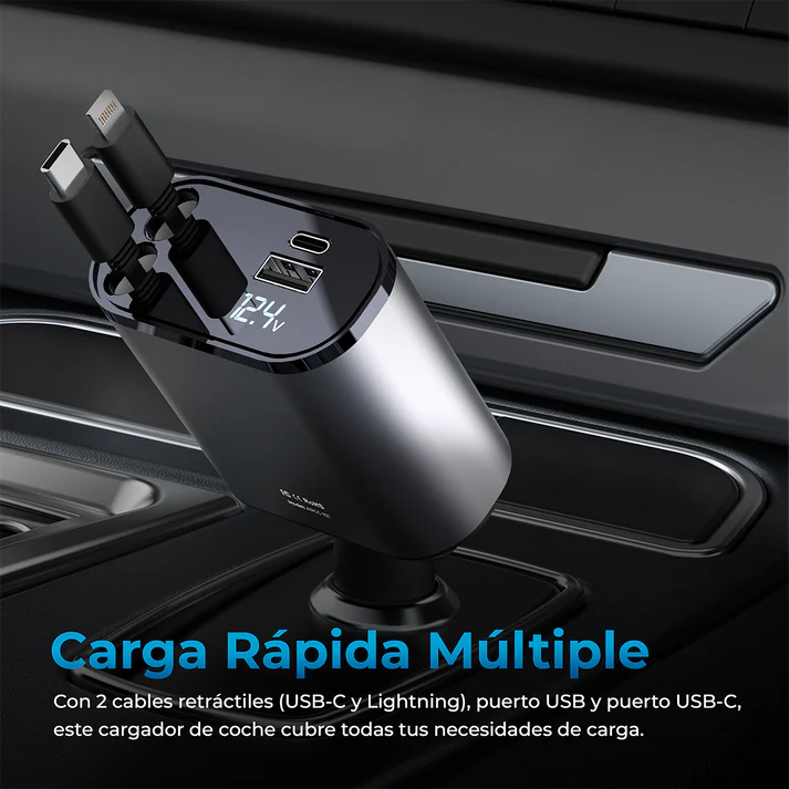 ADAPTADOR CARGADOR DE CARRO MÚLTIPLE | PERFECTO PARA FAMILIAS: TODOS CARGAN A LA VEZ EN EL AUTO