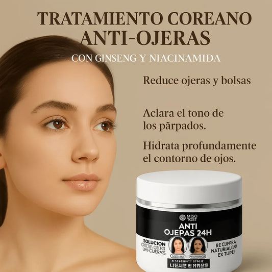 Tratamiento Coreano Anti-Ojeras con Ginseng y Niacinamida (Aclara y Reduce Bolsas)