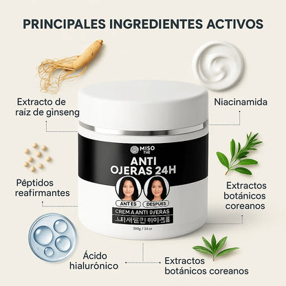 Tratamiento Coreano Anti-Ojeras con Ginseng y Niacinamida (Aclara y Reduce Bolsas)