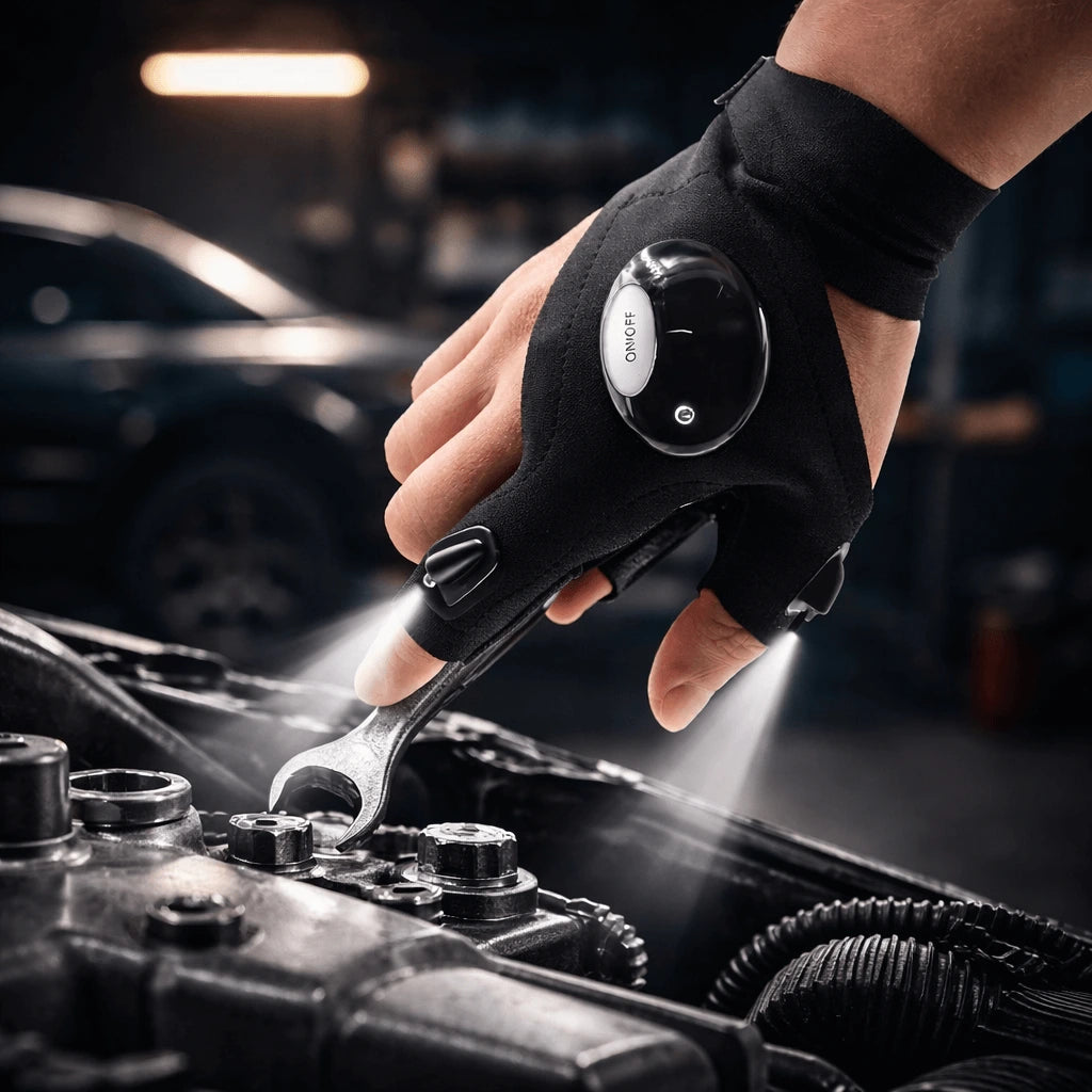 Guantes impermeables con luces LED