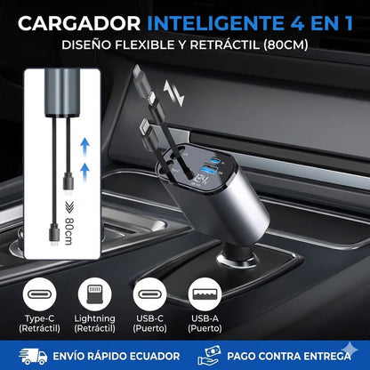 ADAPTADOR CARGADOR DE CARRO MÚLTIPLE | PERFECTO PARA FAMILIAS: TODOS CARGAN A LA VEZ EN EL AUTO