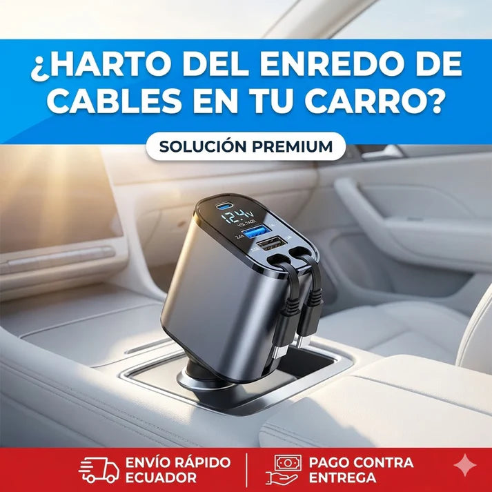 ADAPTADOR CARGADOR DE CARRO MÚLTIPLE | PERFECTO PARA FAMILIAS: TODOS CARGAN A LA VEZ EN EL AUTO